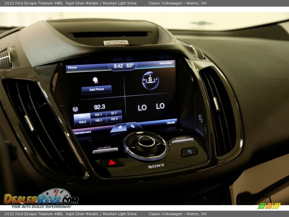2015 Ford Escape Titanium 4WD Ingot Silver Metallic / Medium Light Stone Photo #11