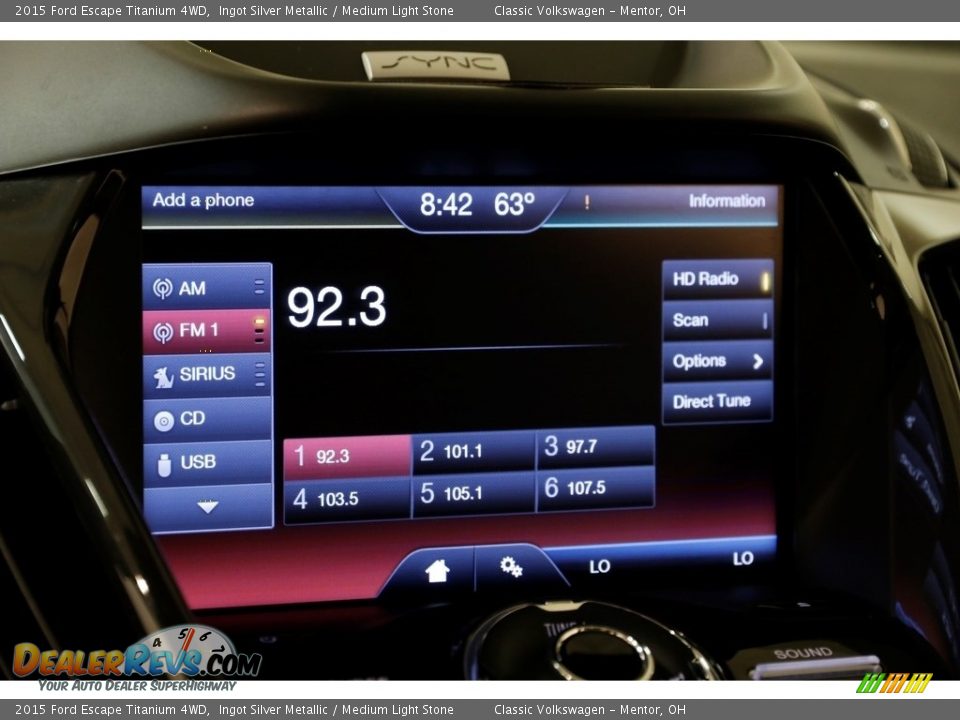 2015 Ford Escape Titanium 4WD Ingot Silver Metallic / Medium Light Stone Photo #15