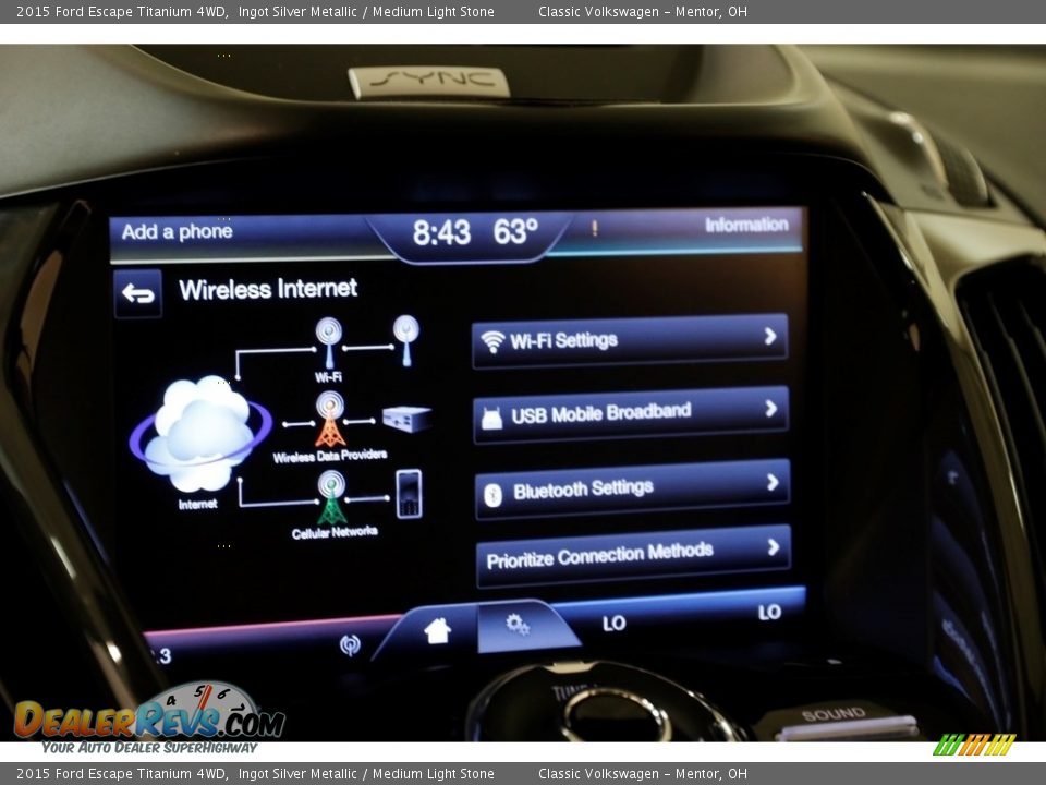 2015 Ford Escape Titanium 4WD Ingot Silver Metallic / Medium Light Stone Photo #17