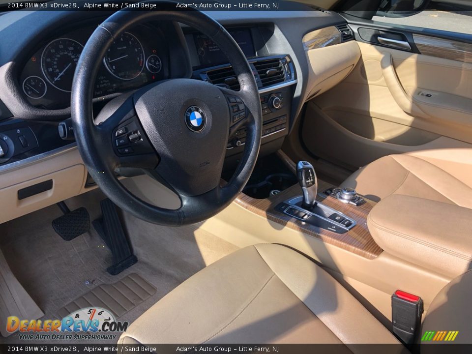 2014 BMW X3 xDrive28i Alpine White / Sand Beige Photo #12
