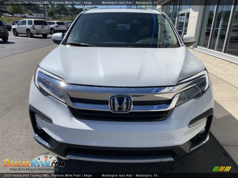 2020 Honda Pilot Touring AWD Platinum White Pearl / Beige Photo #3