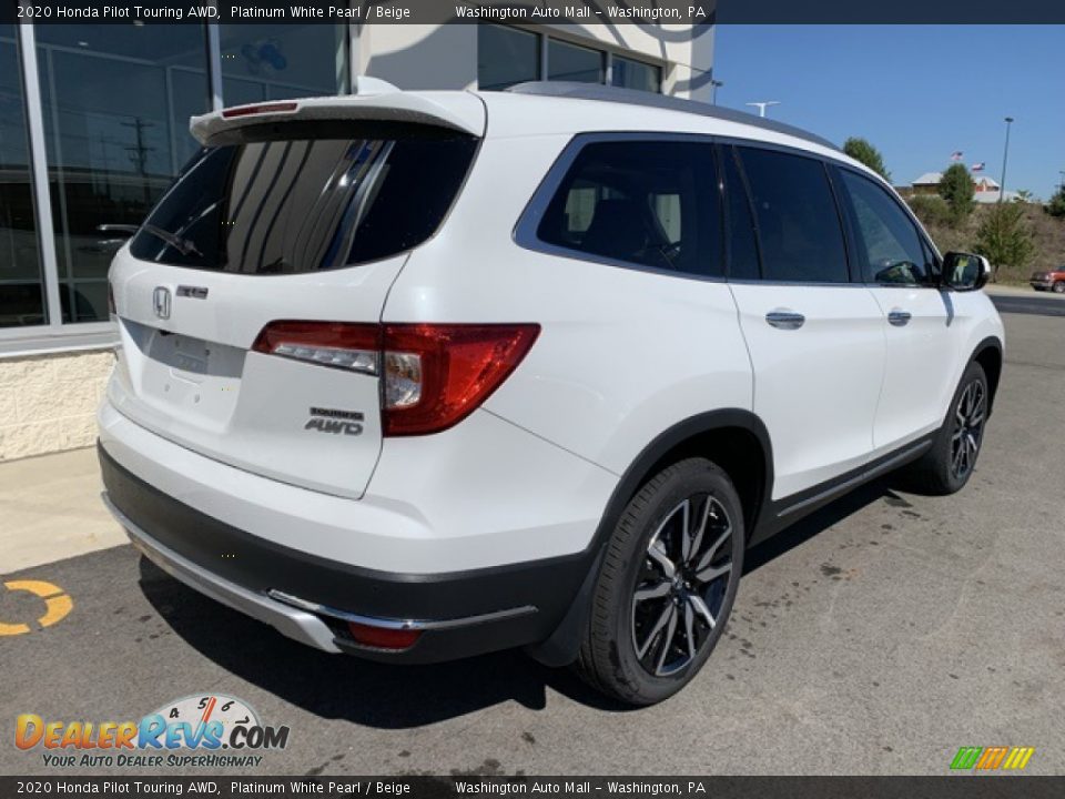 2020 Honda Pilot Touring AWD Platinum White Pearl / Beige Photo #7
