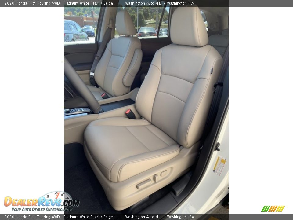 2020 Honda Pilot Touring AWD Platinum White Pearl / Beige Photo #14