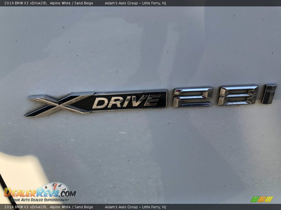 2014 BMW X3 xDrive28i Alpine White / Sand Beige Photo #31