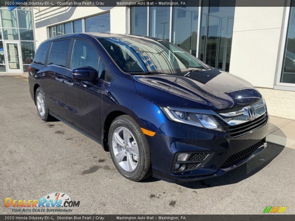 2020 Honda Odyssey EX-L Obsidian Blue Pearl / Gray Photo #2