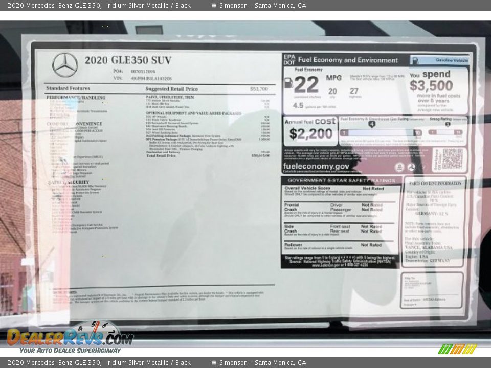 2020 Mercedes-Benz GLE 350 Iridium Silver Metallic / Black Photo #10