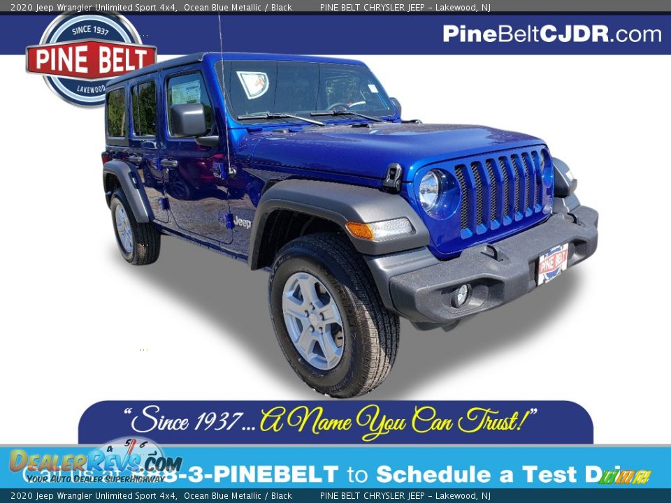 2020 Jeep Wrangler Unlimited Sport 4x4 Ocean Blue Metallic / Black Photo #1