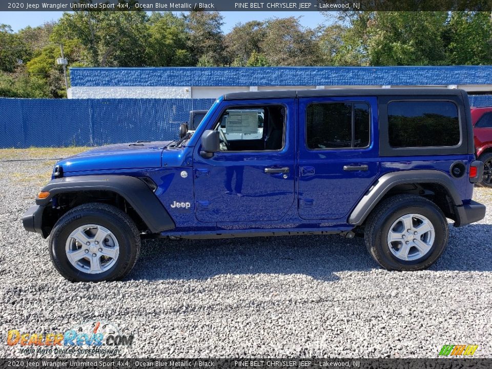 2020 Jeep Wrangler Unlimited Sport 4x4 Ocean Blue Metallic / Black Photo #3
