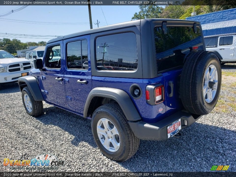 2020 Jeep Wrangler Unlimited Sport 4x4 Ocean Blue Metallic / Black Photo #4