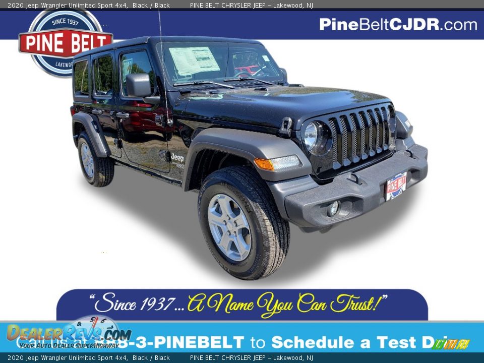 2020 Jeep Wrangler Unlimited Sport 4x4 Black / Black Photo #1