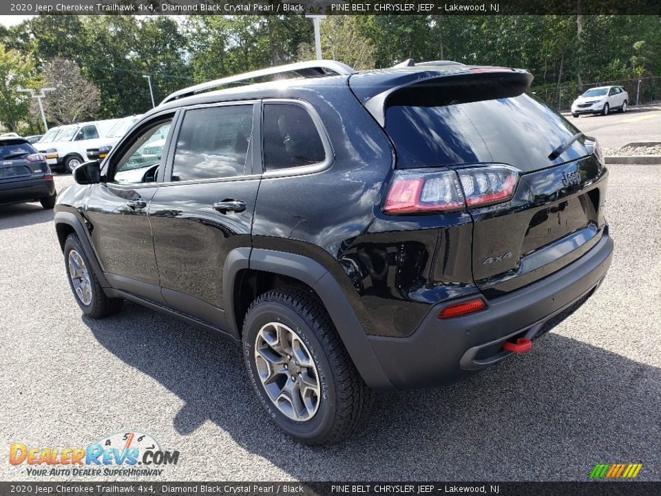 2020 Jeep Cherokee Trailhawk 4x4 Diamond Black Crystal Pearl / Black Photo #4