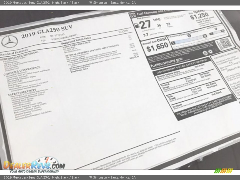 2019 Mercedes-Benz GLA 250 Night Black / Black Photo #10