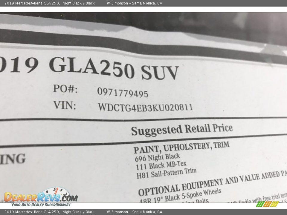 2019 Mercedes-Benz GLA 250 Night Black / Black Photo #11