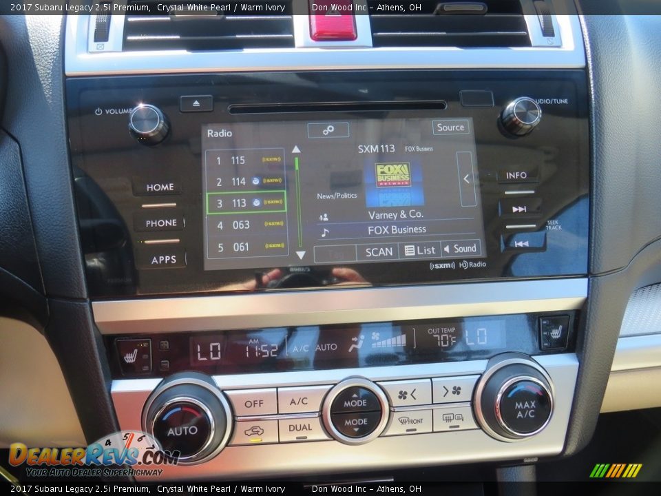 2017 Subaru Legacy 2.5i Premium Crystal White Pearl / Warm Ivory Photo #26