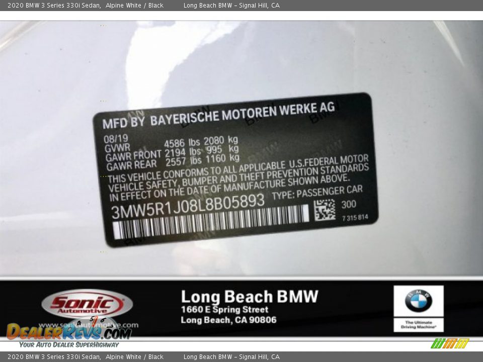 2020 BMW 3 Series 330i Sedan Alpine White / Black Photo #11