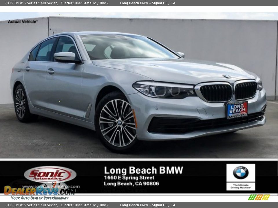 2019 BMW 5 Series 540i Sedan Glacier Silver Metallic / Black Photo #1