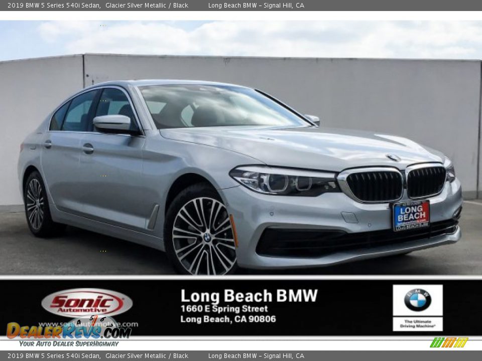 2019 BMW 5 Series 540i Sedan Glacier Silver Metallic / Black Photo #10