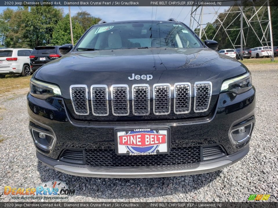 2020 Jeep Cherokee Limited 4x4 Diamond Black Crystal Pearl / Ski Gray/Black Photo #2