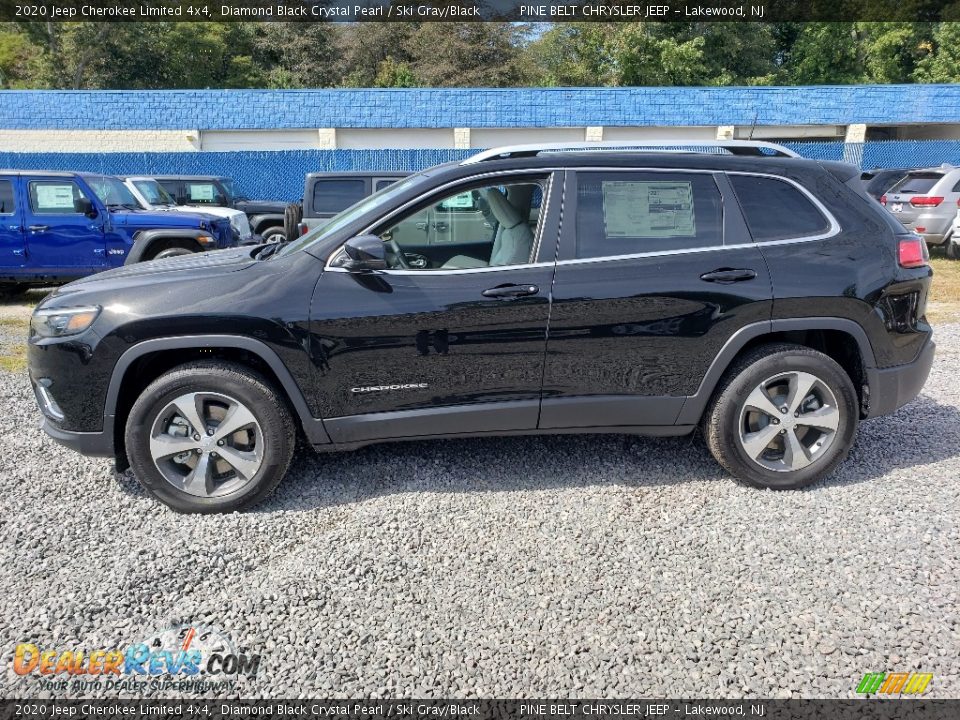 2020 Jeep Cherokee Limited 4x4 Diamond Black Crystal Pearl / Ski Gray/Black Photo #3