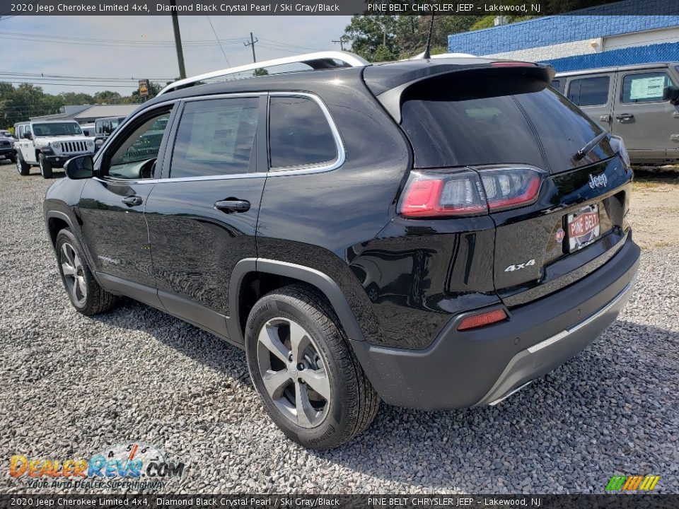 2020 Jeep Cherokee Limited 4x4 Diamond Black Crystal Pearl / Ski Gray/Black Photo #4