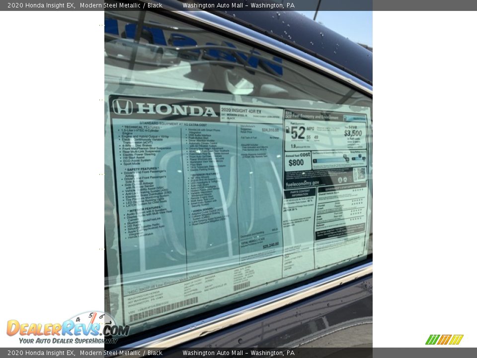 2020 Honda Insight EX Window Sticker Photo #15