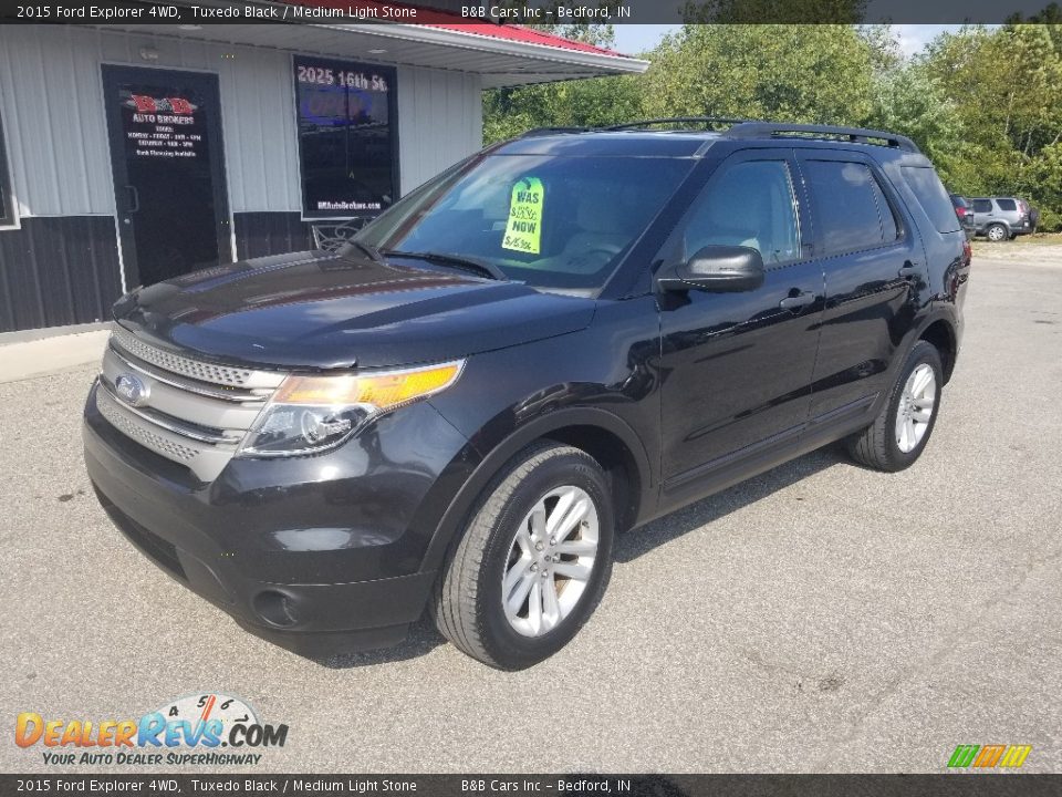 2015 Ford Explorer 4WD Tuxedo Black / Medium Light Stone Photo #1