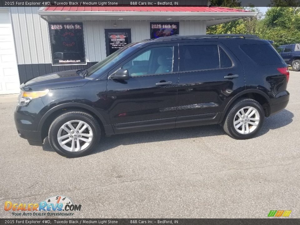 2015 Ford Explorer 4WD Tuxedo Black / Medium Light Stone Photo #2