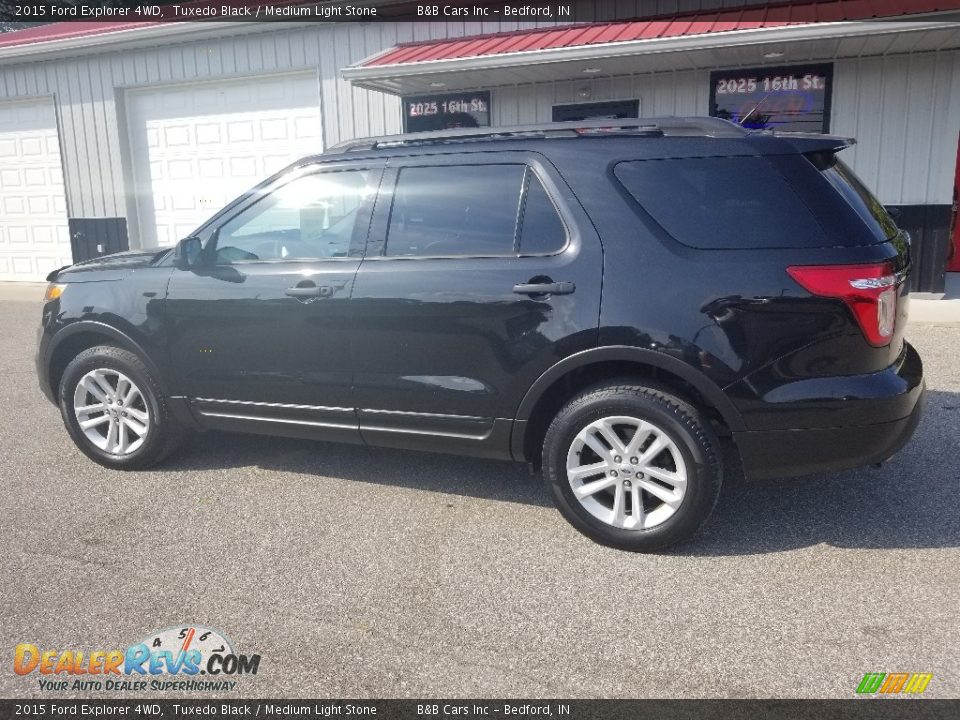 2015 Ford Explorer 4WD Tuxedo Black / Medium Light Stone Photo #3