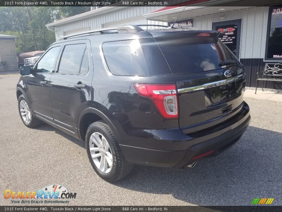 2015 Ford Explorer 4WD Tuxedo Black / Medium Light Stone Photo #4