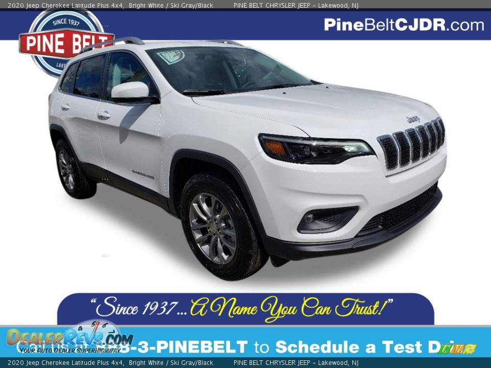 2020 Jeep Cherokee Latitude Plus 4x4 Bright White / Ski Gray/Black Photo #1