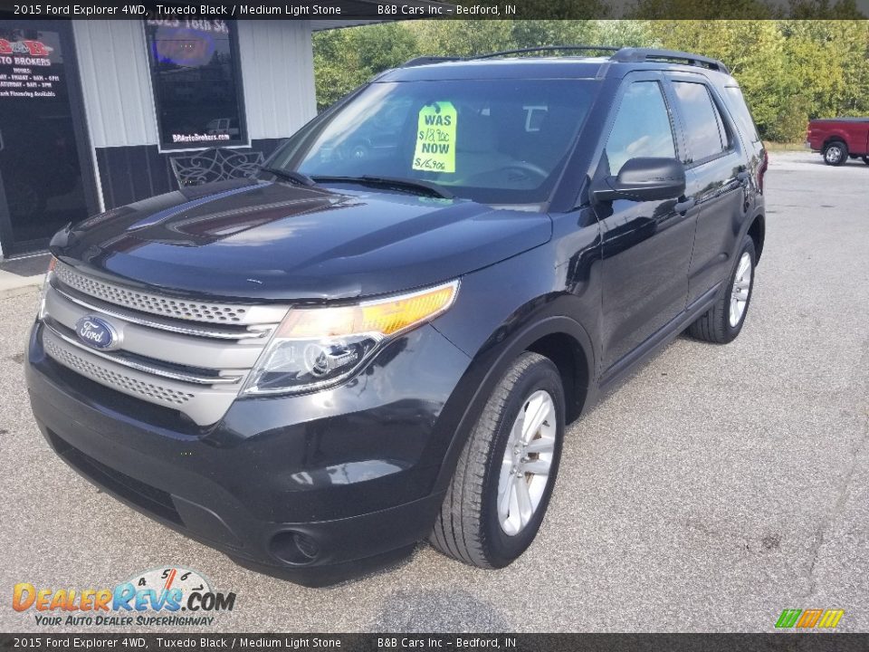 2015 Ford Explorer 4WD Tuxedo Black / Medium Light Stone Photo #12