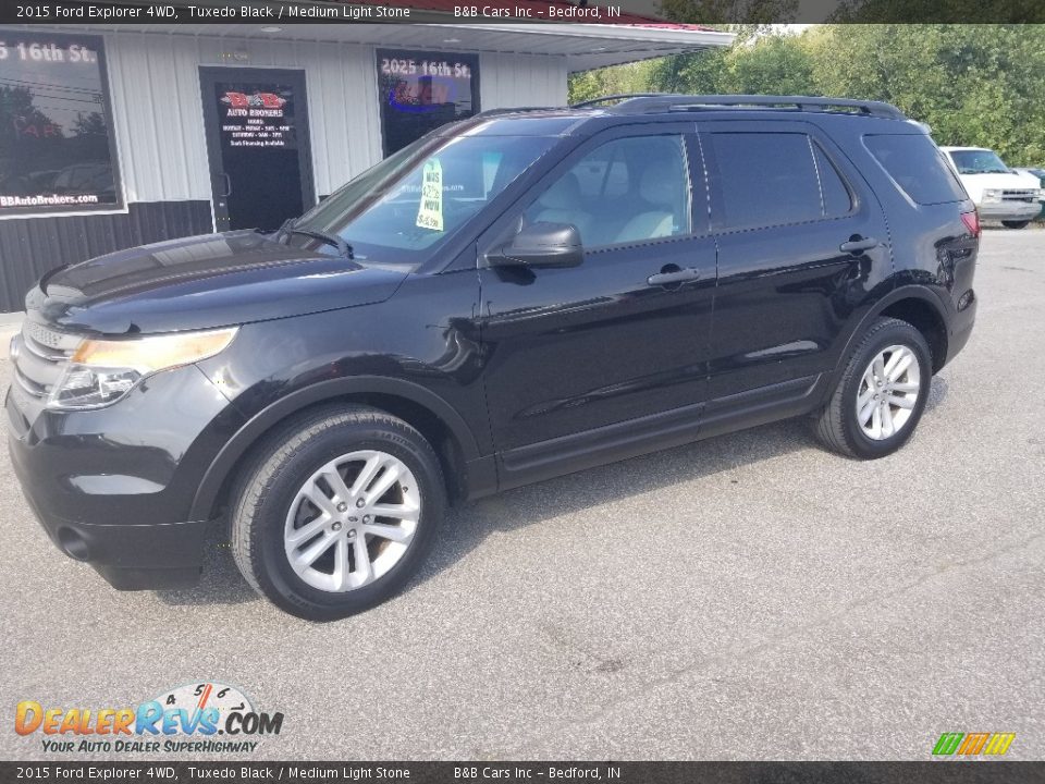 2015 Ford Explorer 4WD Tuxedo Black / Medium Light Stone Photo #13