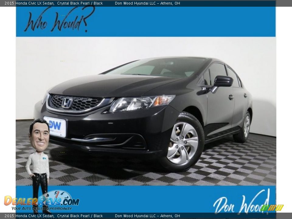 2015 Honda Civic LX Sedan Crystal Black Pearl / Black Photo #1