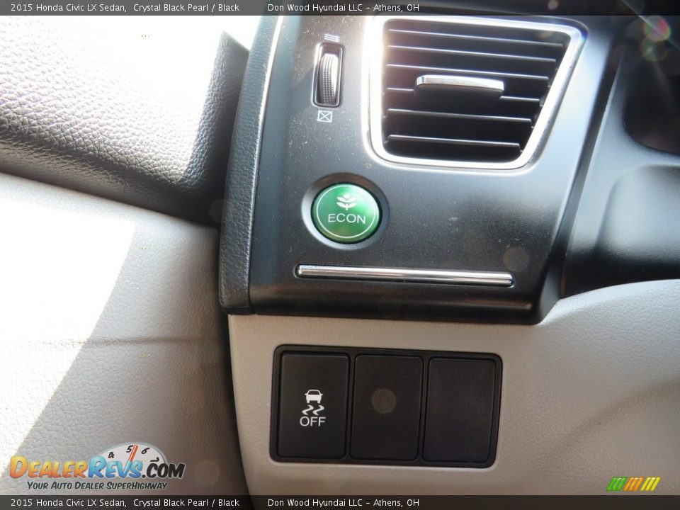 2015 Honda Civic LX Sedan Crystal Black Pearl / Black Photo #29