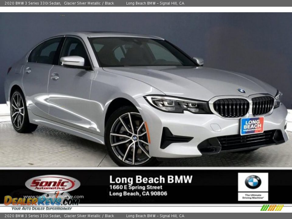2020 BMW 3 Series 330i Sedan Glacier Silver Metallic / Black Photo #1