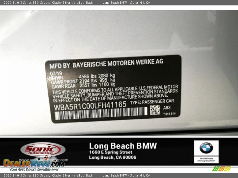 2020 BMW 3 Series 330i Sedan Glacier Silver Metallic / Black Photo #11