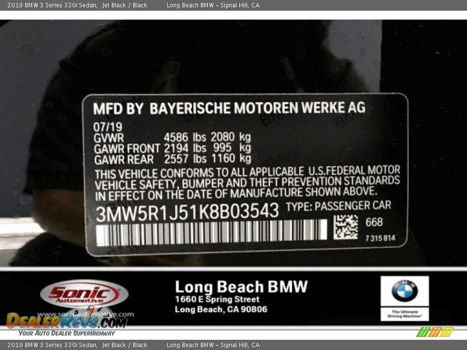 2019 BMW 3 Series 330i Sedan Jet Black / Black Photo #11