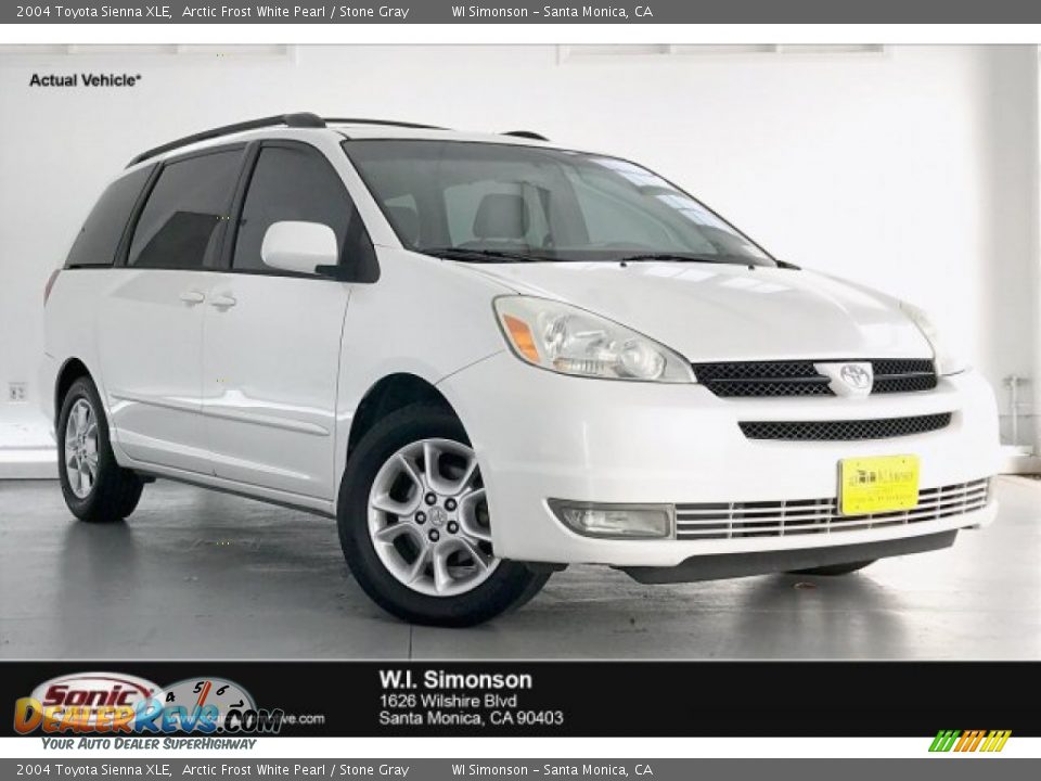 2004 Toyota Sienna XLE Arctic Frost White Pearl / Stone Gray Photo #1