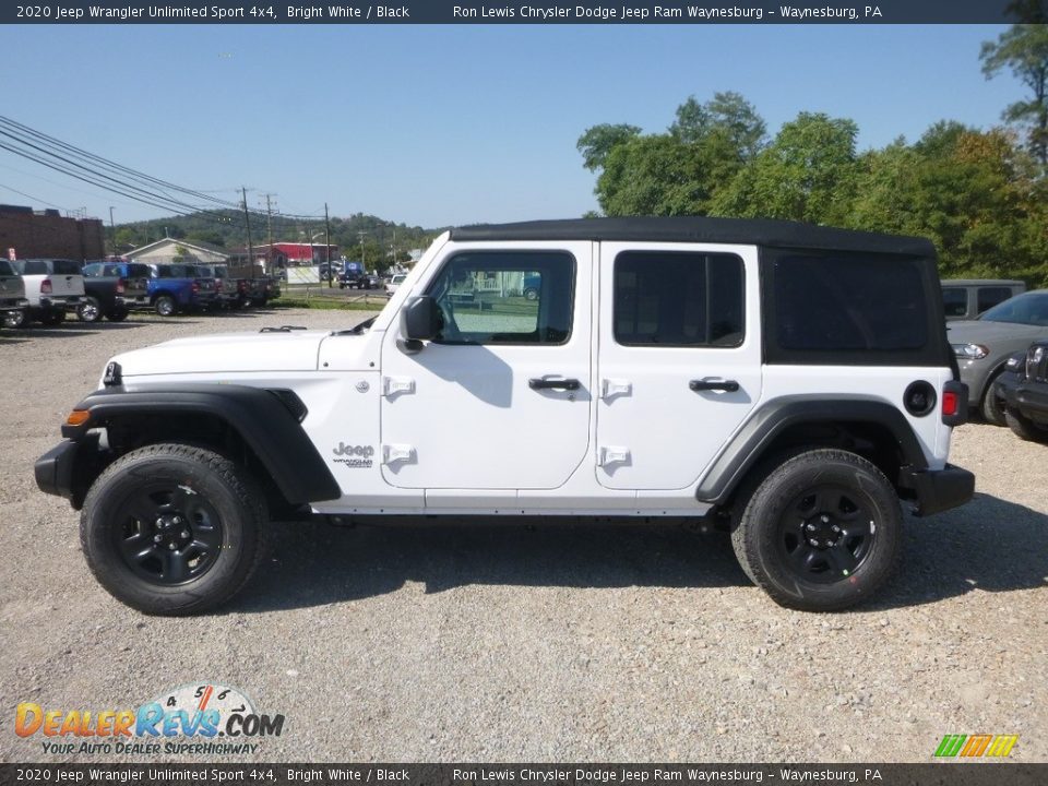 2020 Jeep Wrangler Unlimited Sport 4x4 Bright White / Black Photo #2