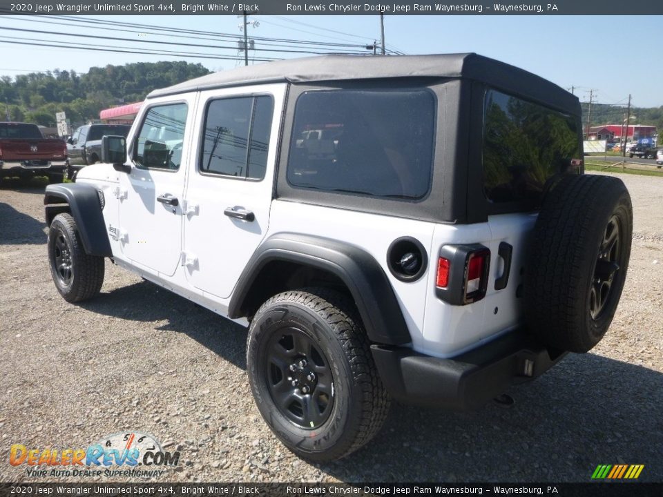 2020 Jeep Wrangler Unlimited Sport 4x4 Bright White / Black Photo #3