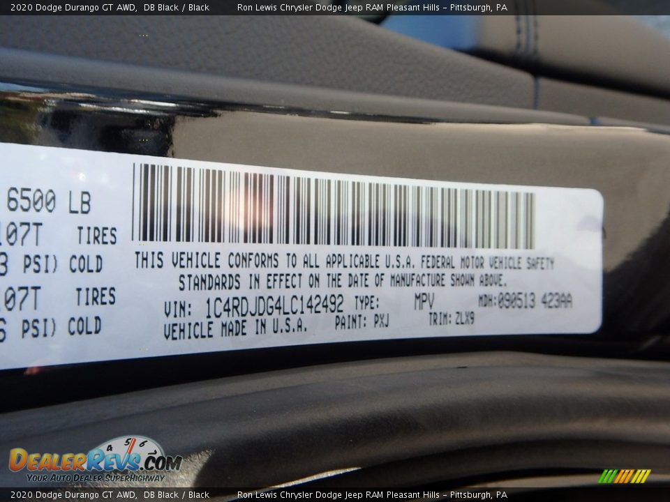 2020 Dodge Durango GT AWD DB Black / Black Photo #14