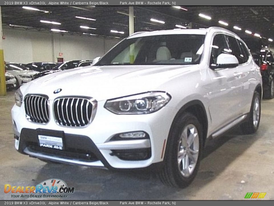 2019 BMW X3 xDrive30i Alpine White / Canberra Beige/Black Photo #1