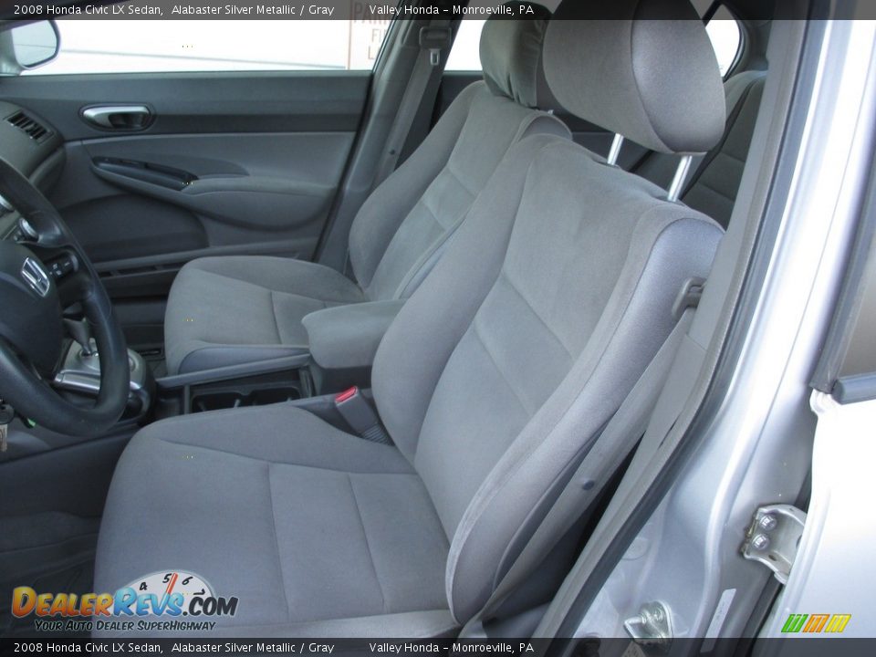 2008 Honda Civic LX Sedan Alabaster Silver Metallic / Gray Photo #10