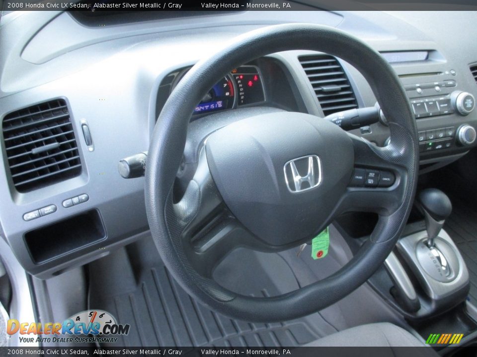 2008 Honda Civic LX Sedan Alabaster Silver Metallic / Gray Photo #12