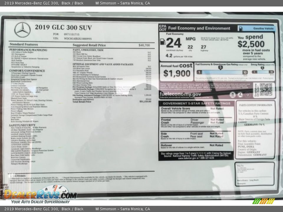 2019 Mercedes-Benz GLC 300 Black / Black Photo #10