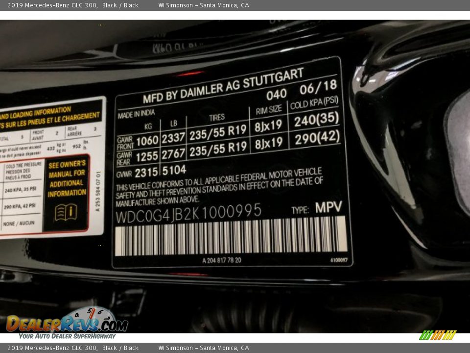 2019 Mercedes-Benz GLC 300 Black / Black Photo #11
