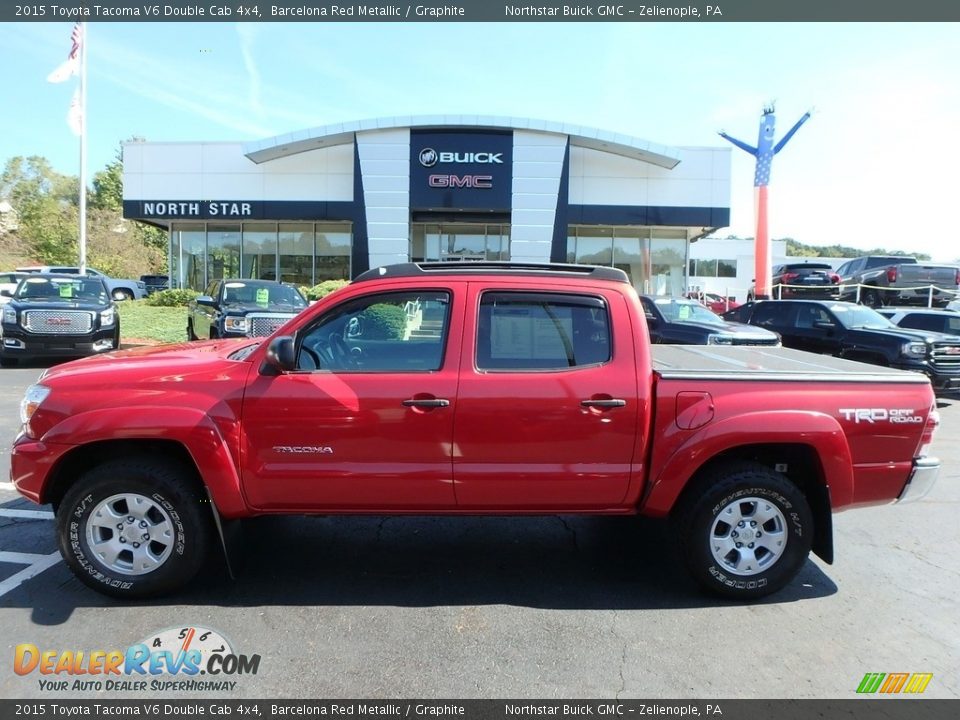 2015 Toyota Tacoma V6 Double Cab 4x4 Barcelona Red Metallic / Graphite Photo #13
