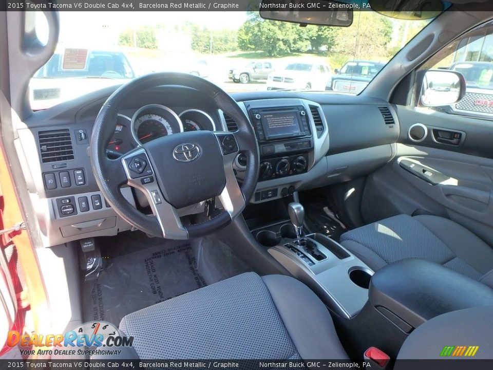 2015 Toyota Tacoma V6 Double Cab 4x4 Barcelona Red Metallic / Graphite Photo #19