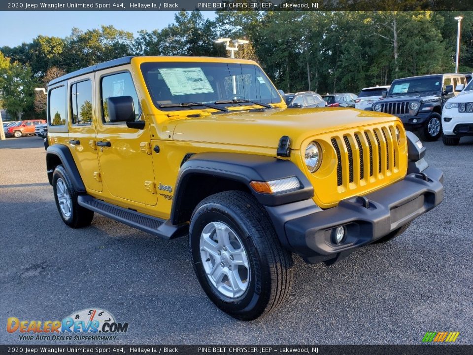 2020 Jeep Wrangler Unlimited Sport 4x4 Hellayella / Black Photo #1