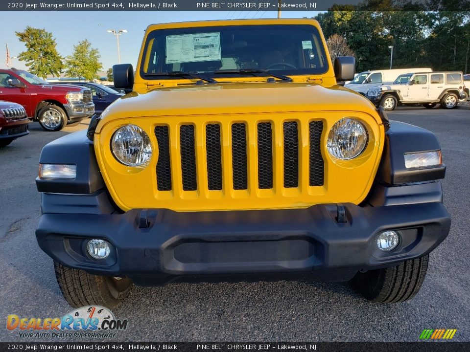 2020 Jeep Wrangler Unlimited Sport 4x4 Hellayella / Black Photo #2